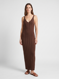 Callie | Ribbed Knit V-Neck Scoop Back Maxi Dress