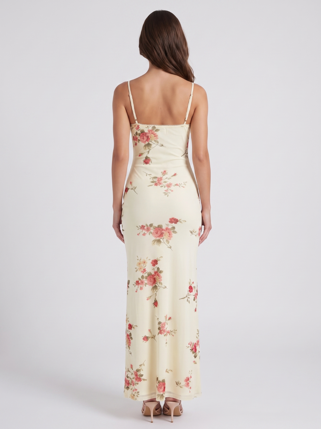 Palmer | Rose Print V-Neck Slip Maxi Dress