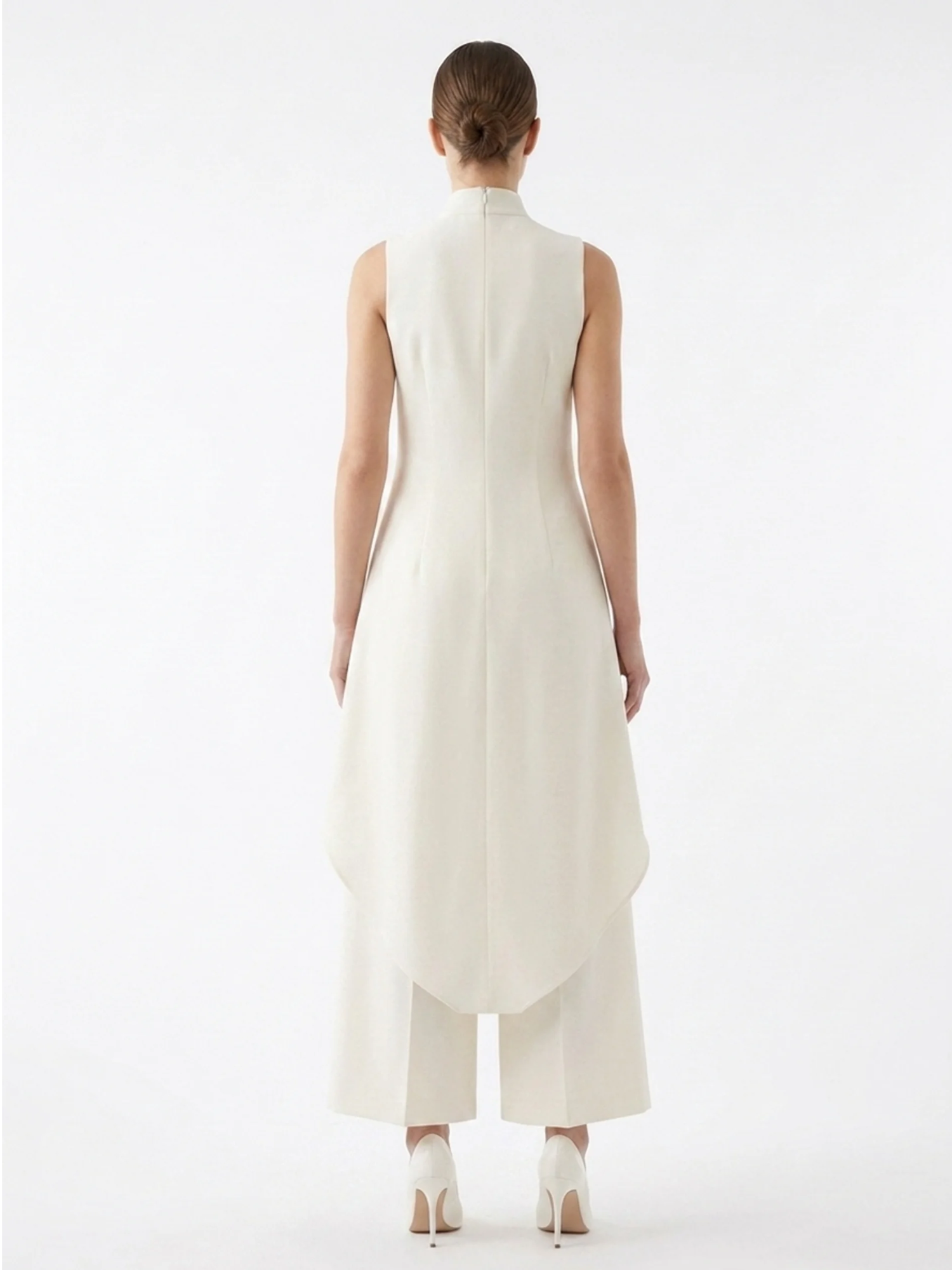 GIA Women's Sleeveless Asymmetric Overlay Top and Wide Leg Trouser Set