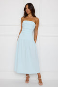 Kayla | Cotton Strapless Midi Dress