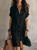 Demi | Button-Up Linen Shirt Dress
