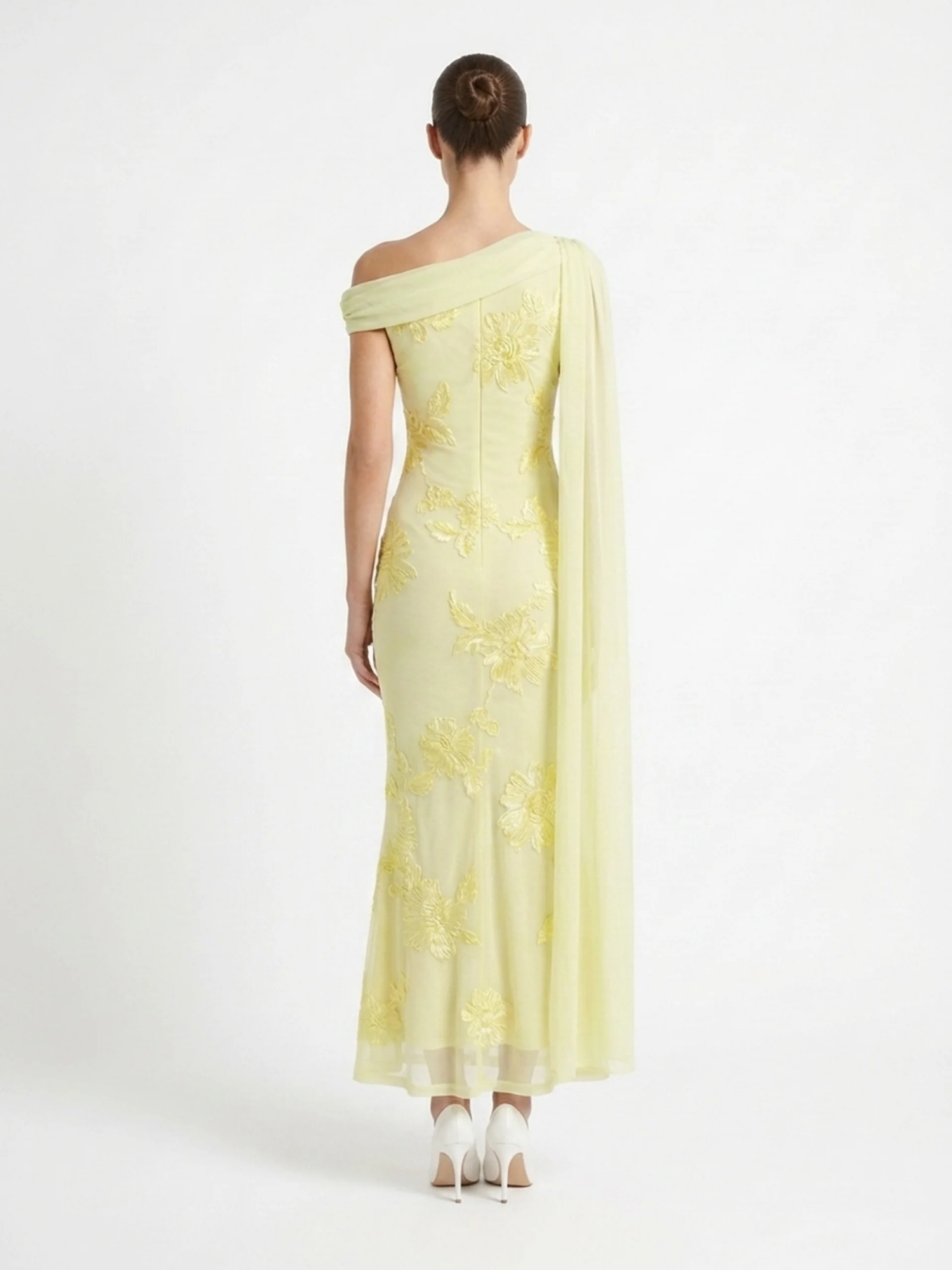HADASSAH Women's Sleeveless Floral Appliqué Maxi Dress