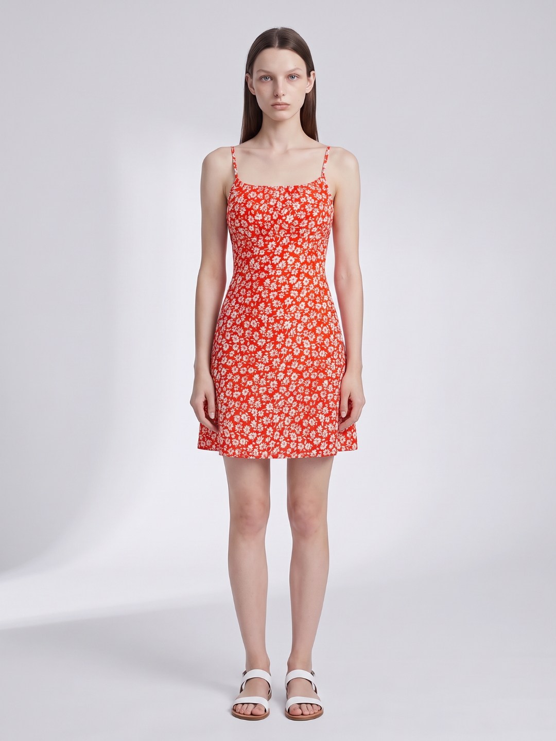 Lainey | Floral Print Square Neck A-Line Mini Sundress