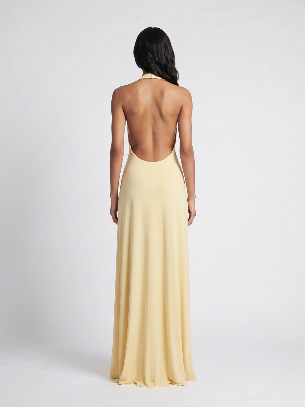 Athena | Plunge Halter Twist Knot High Slit Maxi Dress