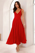 Brooke | V-Neck Pleated Midi Dress