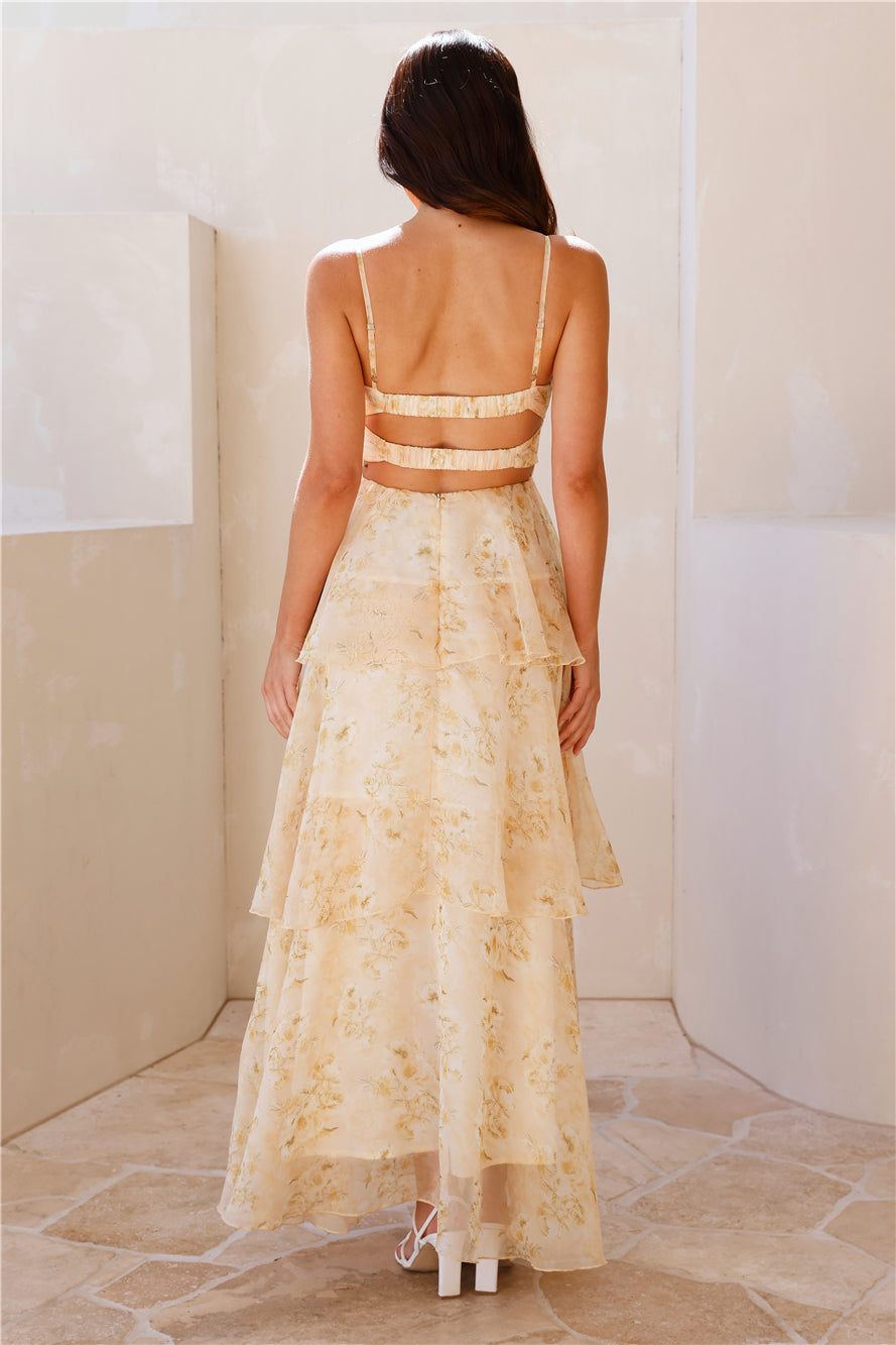 Lena | V-Neck Tiered Floral Maxi Dress