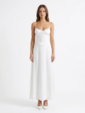 OAKLEE Women's Spaghetti Strap Tie-Front A-Line Maxi Dress