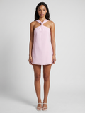 Queenie | Twist Halter A-Line Swing Mini Dress