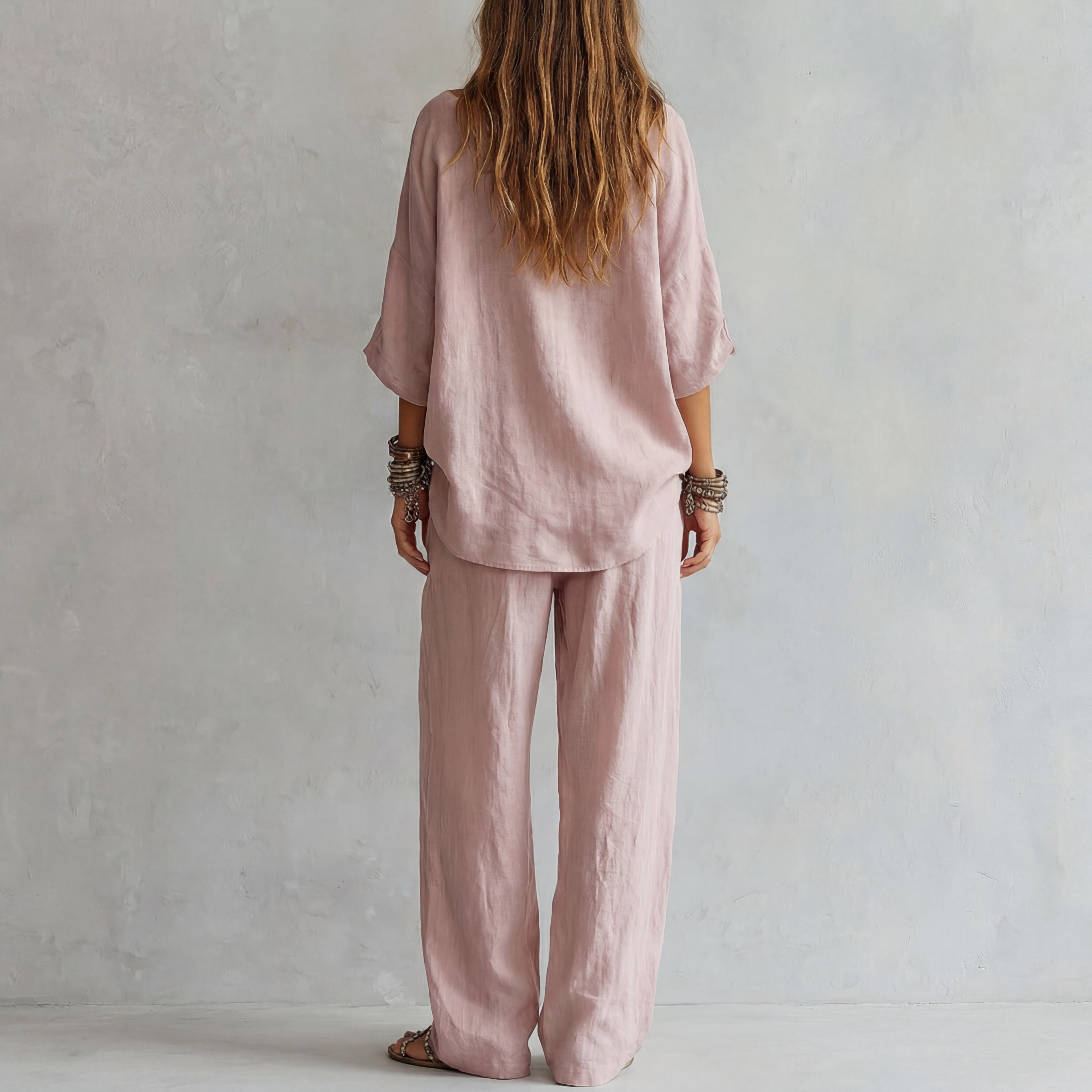 Wynne | Off-Shoulder Linen Wide-Leg Co-ord Set