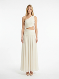 TENLEY Women's One-Shoulder Crop Top and Ruched Maxi Skirt Set