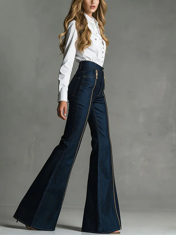 Antonia | Dual-Zip High-Waist Flare Jeans