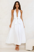 Tess | Cotton Halter Maxi Dress