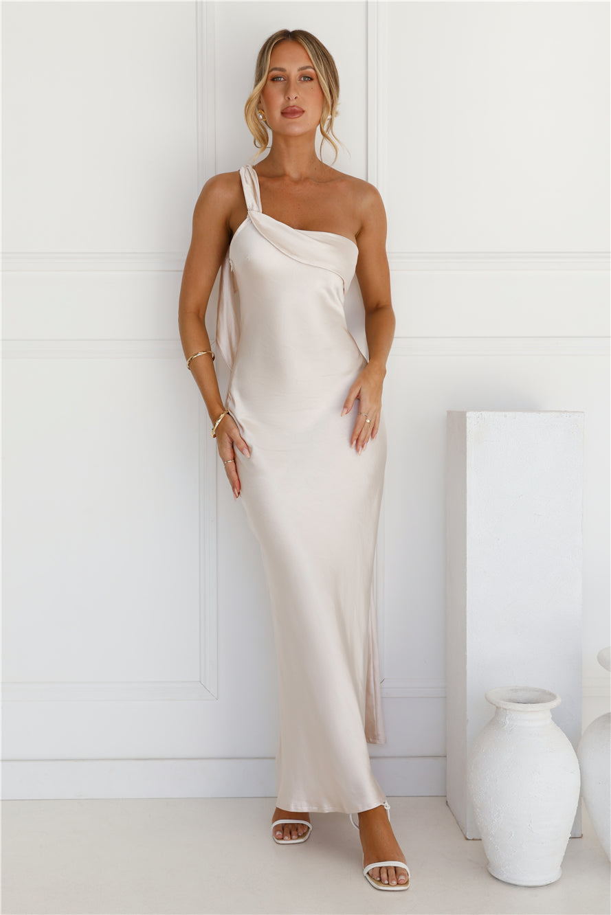 Nova | One-Shoulder Satin Column Maxi Dress