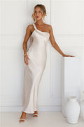 Nova | One-Shoulder Satin Column Maxi Dress