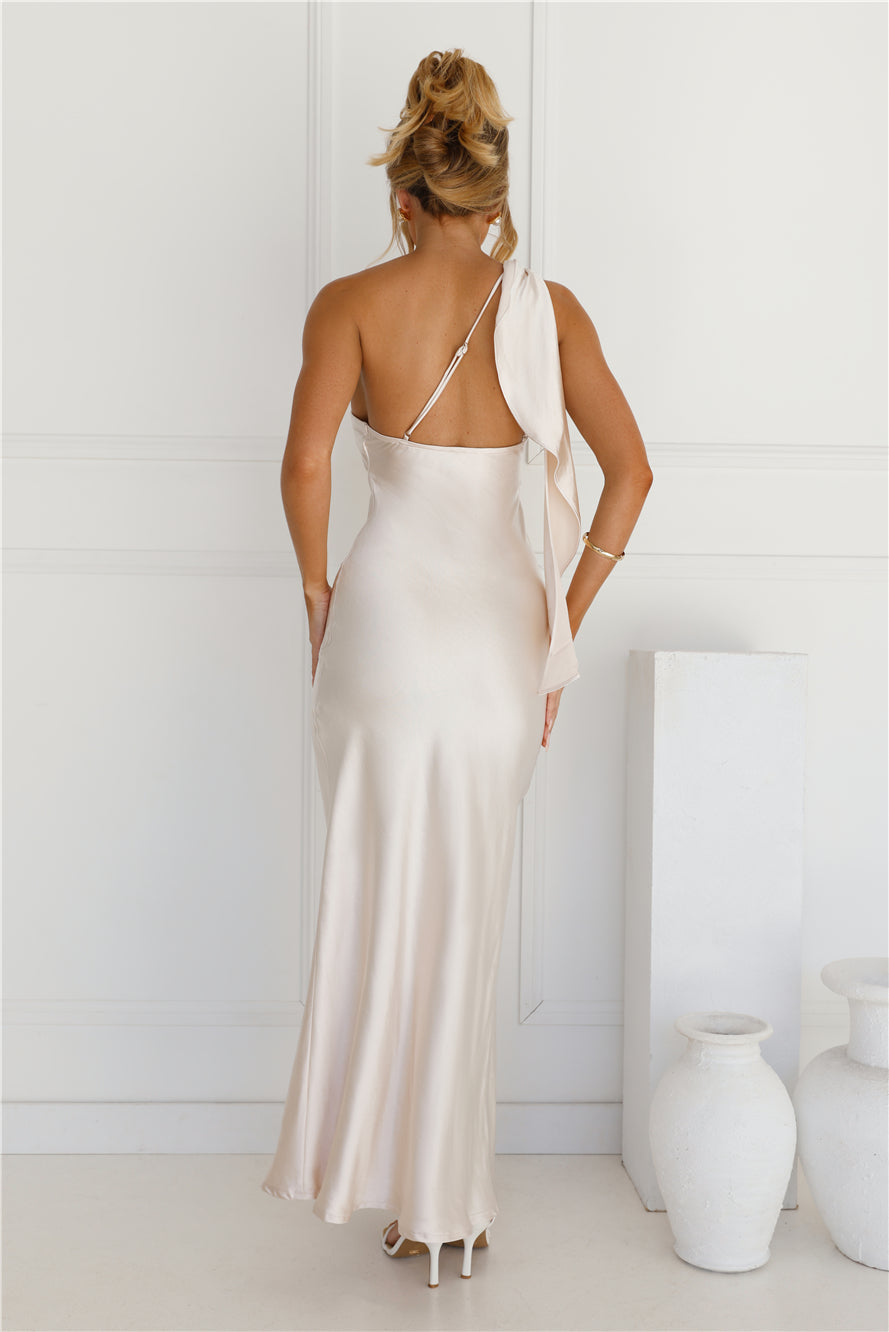 Nova | One-Shoulder Satin Column Maxi Dress
