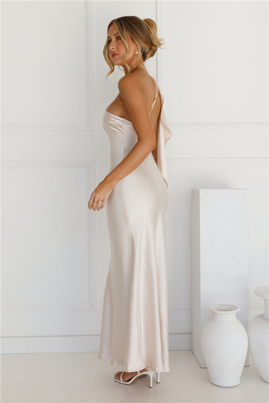 Nova | One-Shoulder Satin Column Maxi Dress