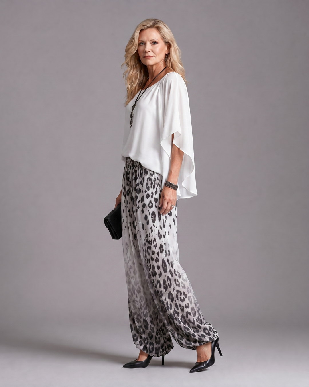 Gloria | Leopard Print Batwing Sleeve Co-ord Set