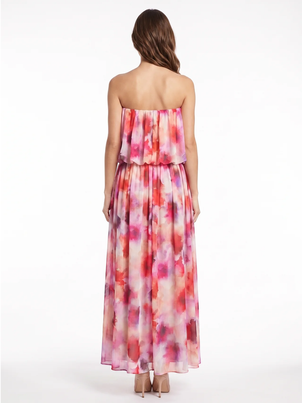 Amelia | Strapless Blouson Tiered Maxi Dress