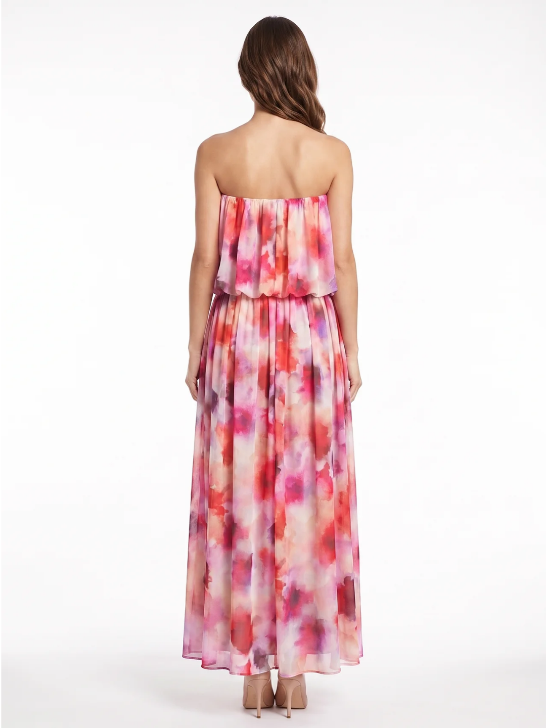 Amelia | Strapless Blouson Tiered Maxi Dress