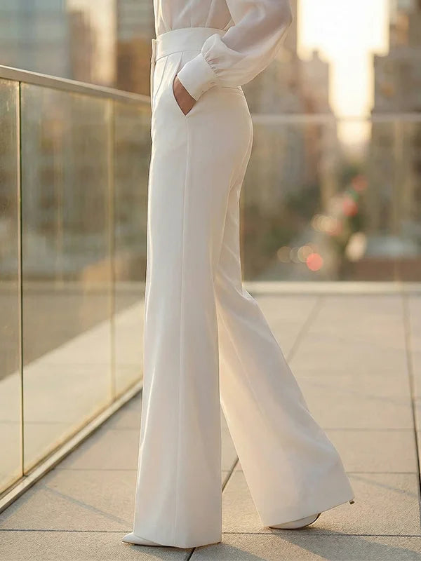 Romy | High-Waisted Pleated Wide-Leg Trousers