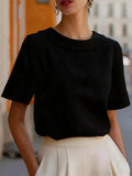 Cordelia | Crepe Crew-Neck Boxy Top