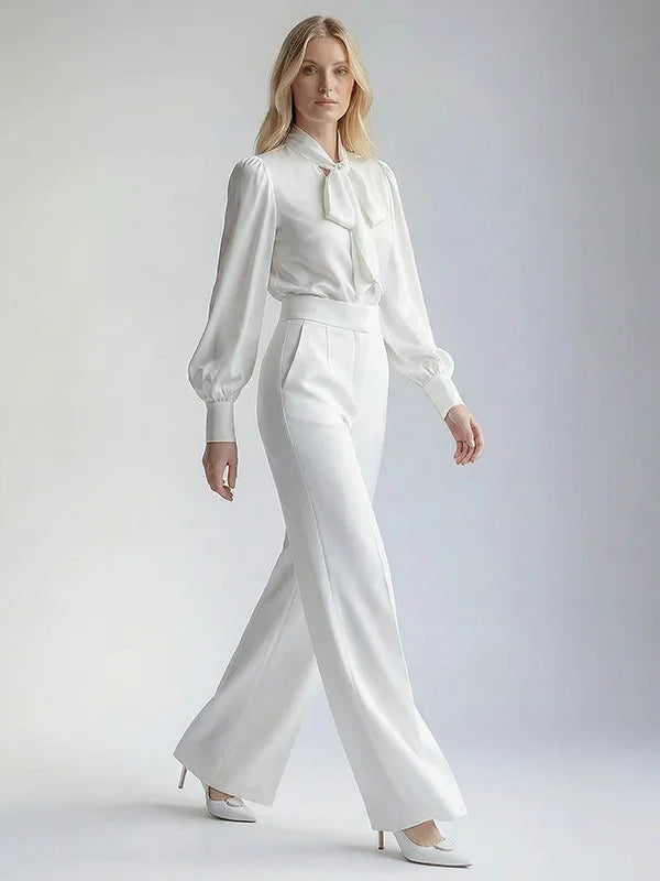 Romy | High-Waisted Pleated Wide-Leg Trousers