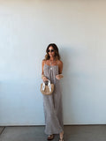 Sadie | Gingham Cotton Scoop-Neck Spaghetti Strap Maxi Dress