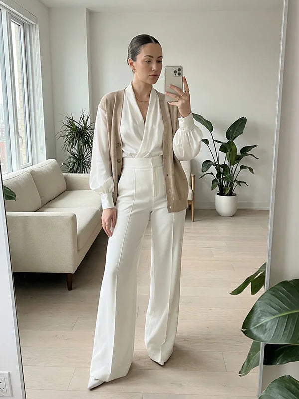 Romy | High-Waisted Pleated Wide-Leg Trousers