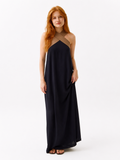 PRESLEIGH Women's Contrast Halter Neck Maxi Dress