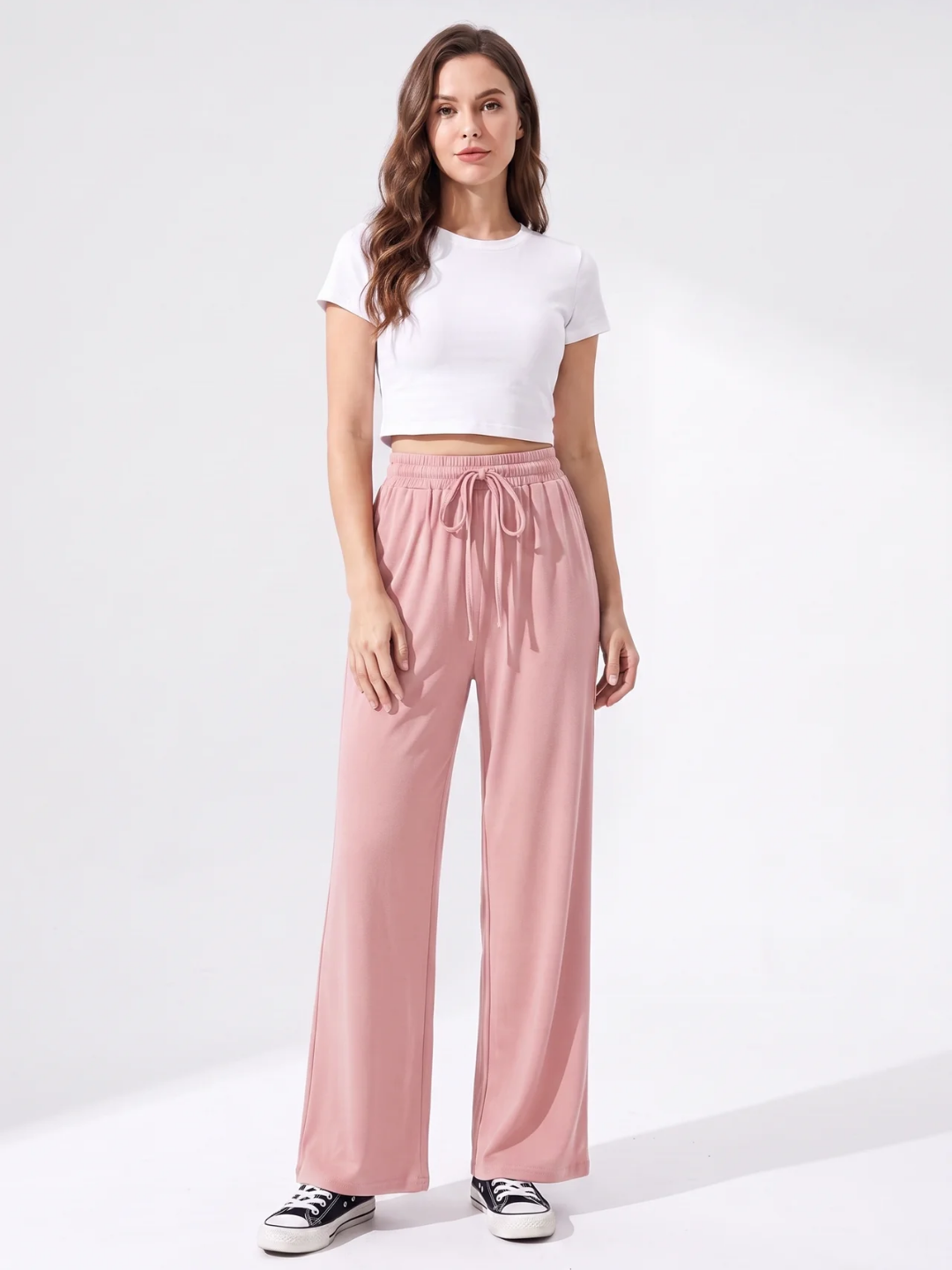 Emily | Drawstring High Waist Wide-Leg Trousers