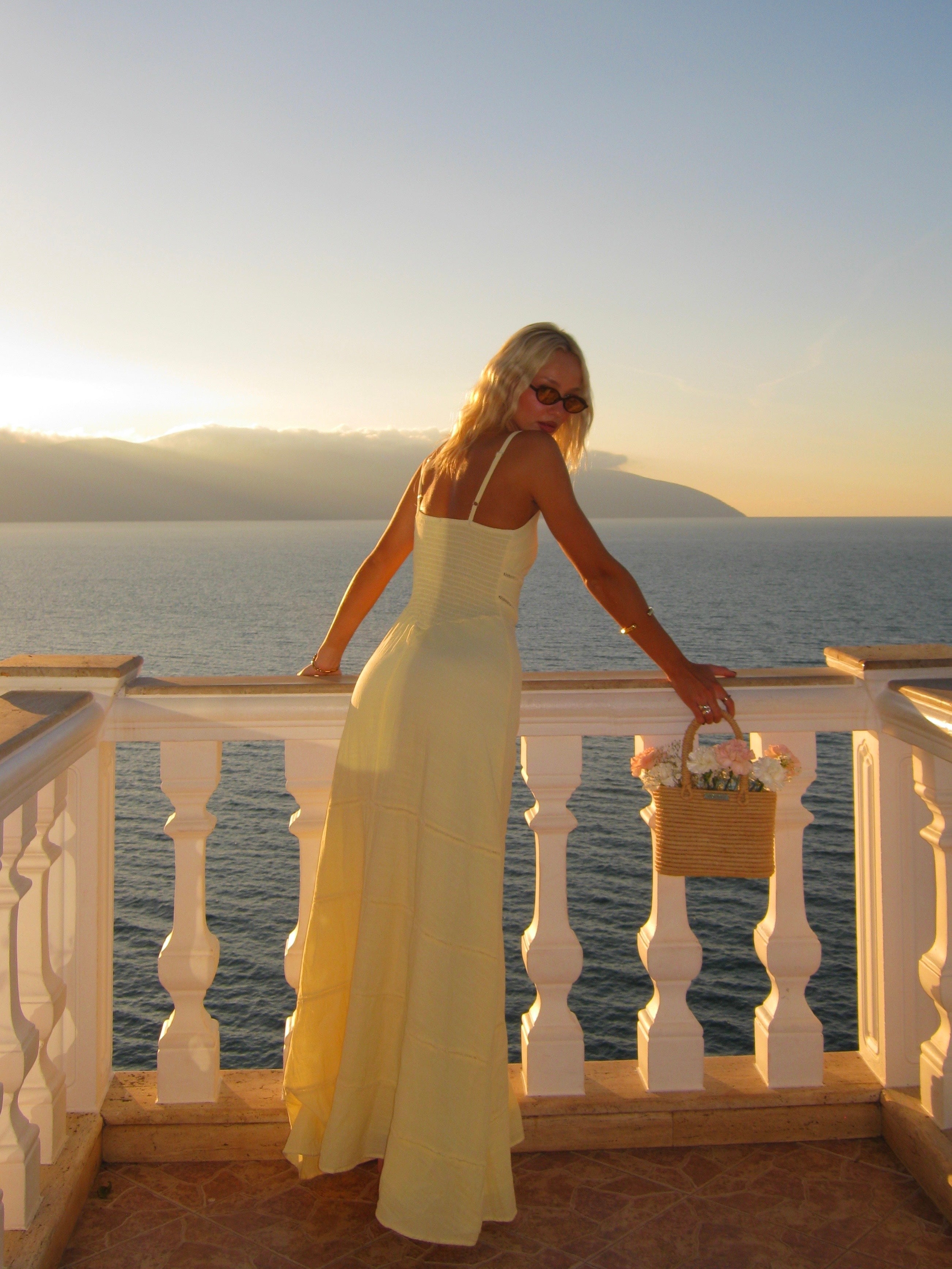 Olivia | Cotton Square-Neck A-Line Maxi Dress