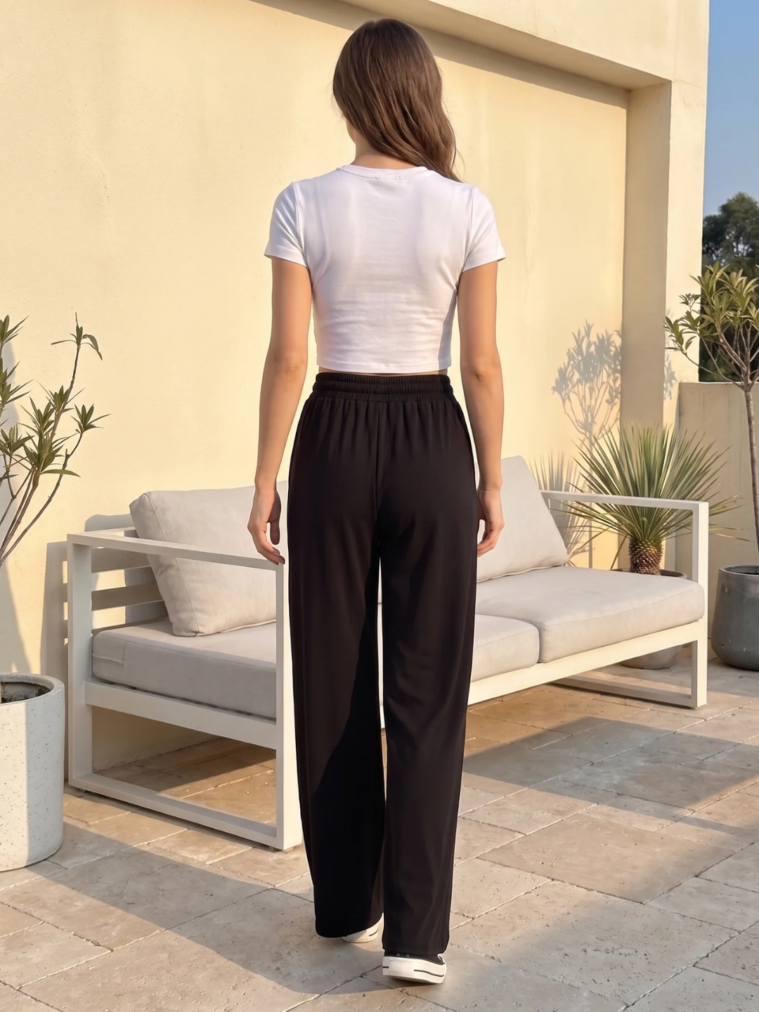 Emily | Drawstring High Waist Wide-Leg Trousers