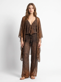Avery | Leopard Print Kimono Wide-Leg Two-Piece Set