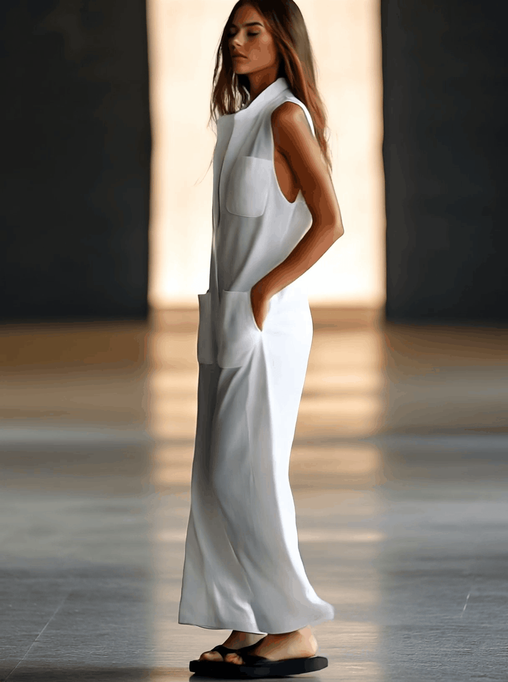 Sherry | Collared Wide-Leg Linen Jumpsuit