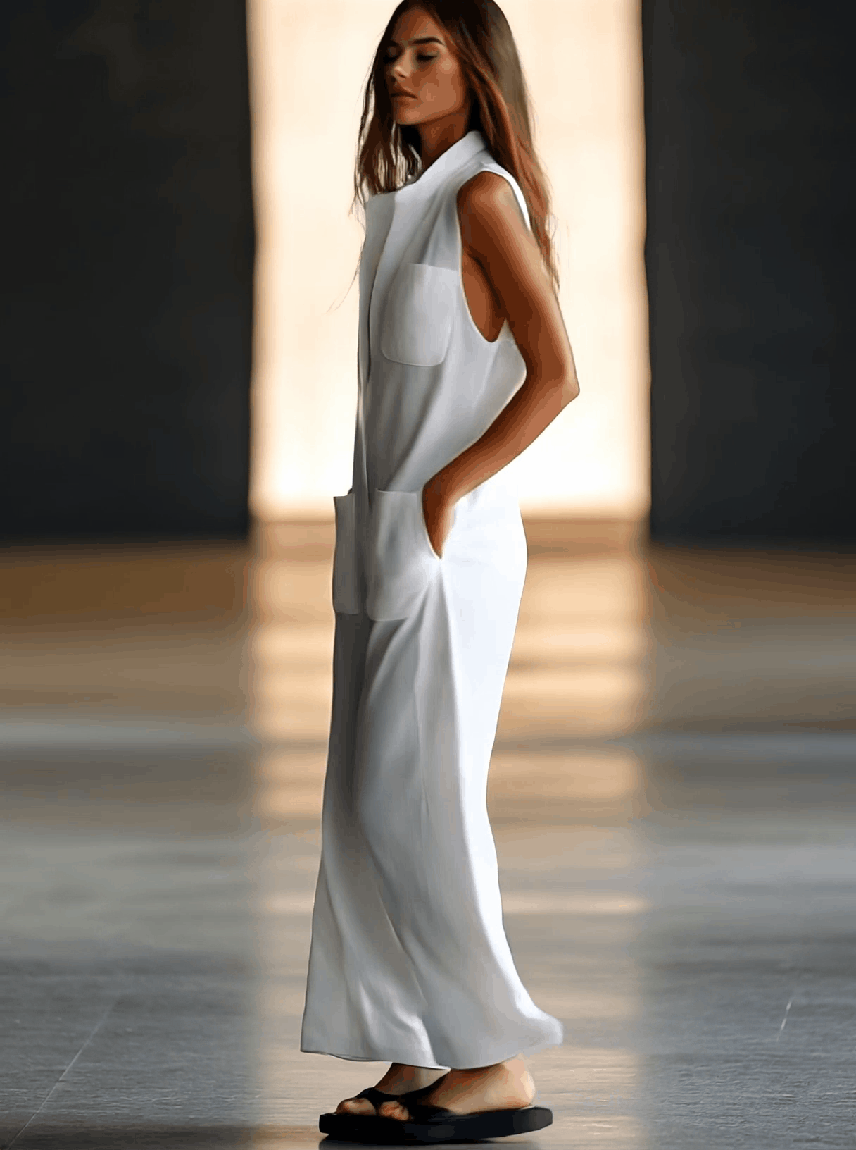 Sherry | Collared Wide-Leg Linen Jumpsuit