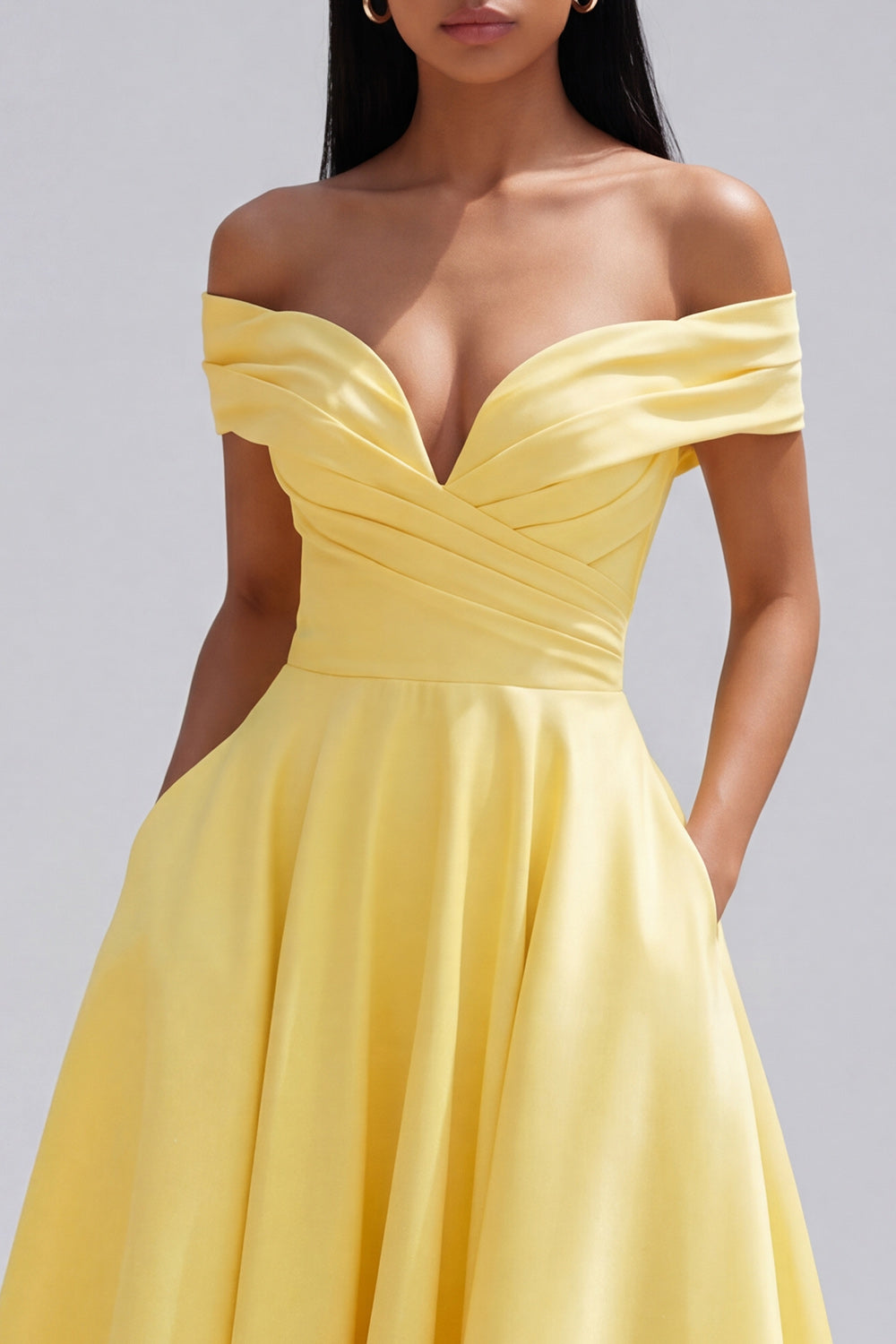 Indi | Off-Shoulder A-Line Midi Dress