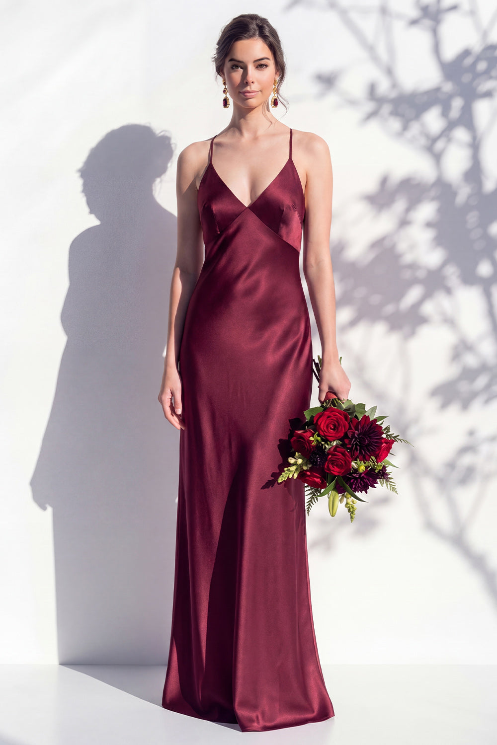 Maren | Satin V-Neck Slip Maxi Dress
