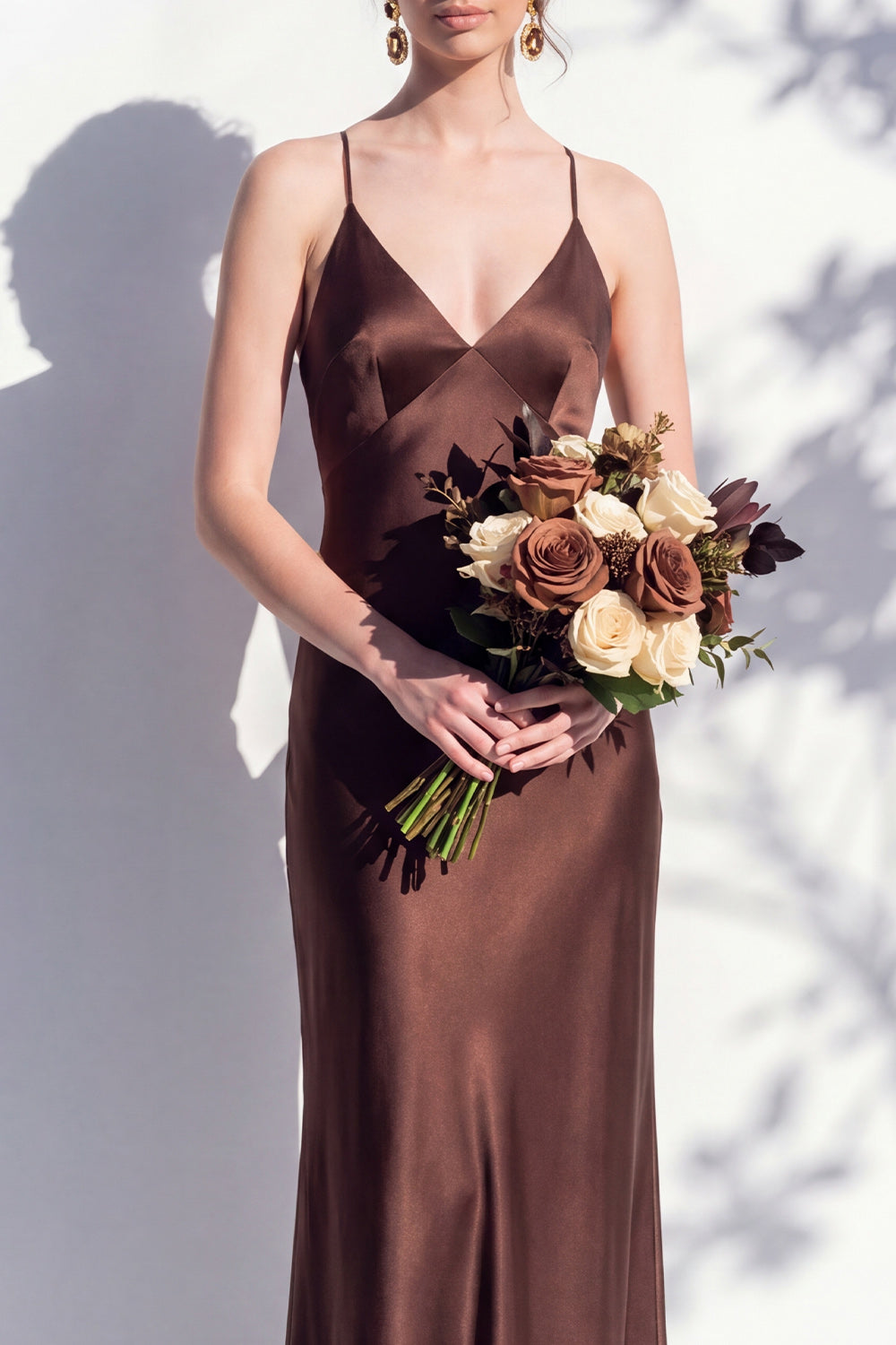 Maren | Satin V-Neck Slip Maxi Dress