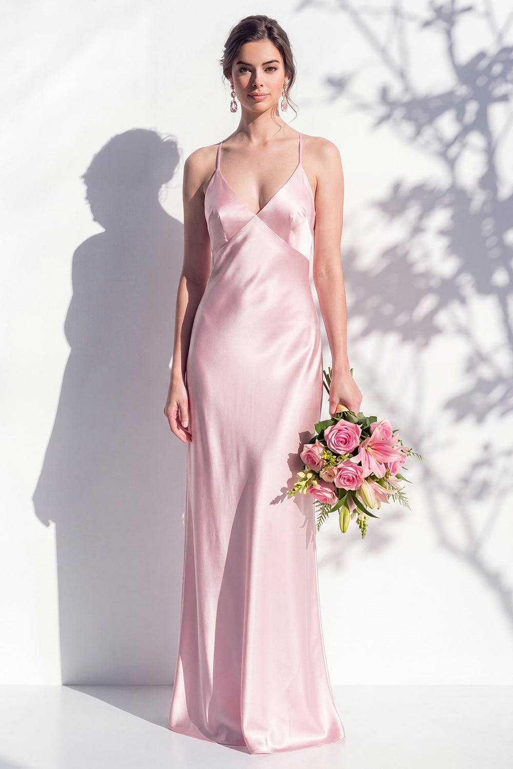 Maren | Satin V-Neck Slip Maxi Dress