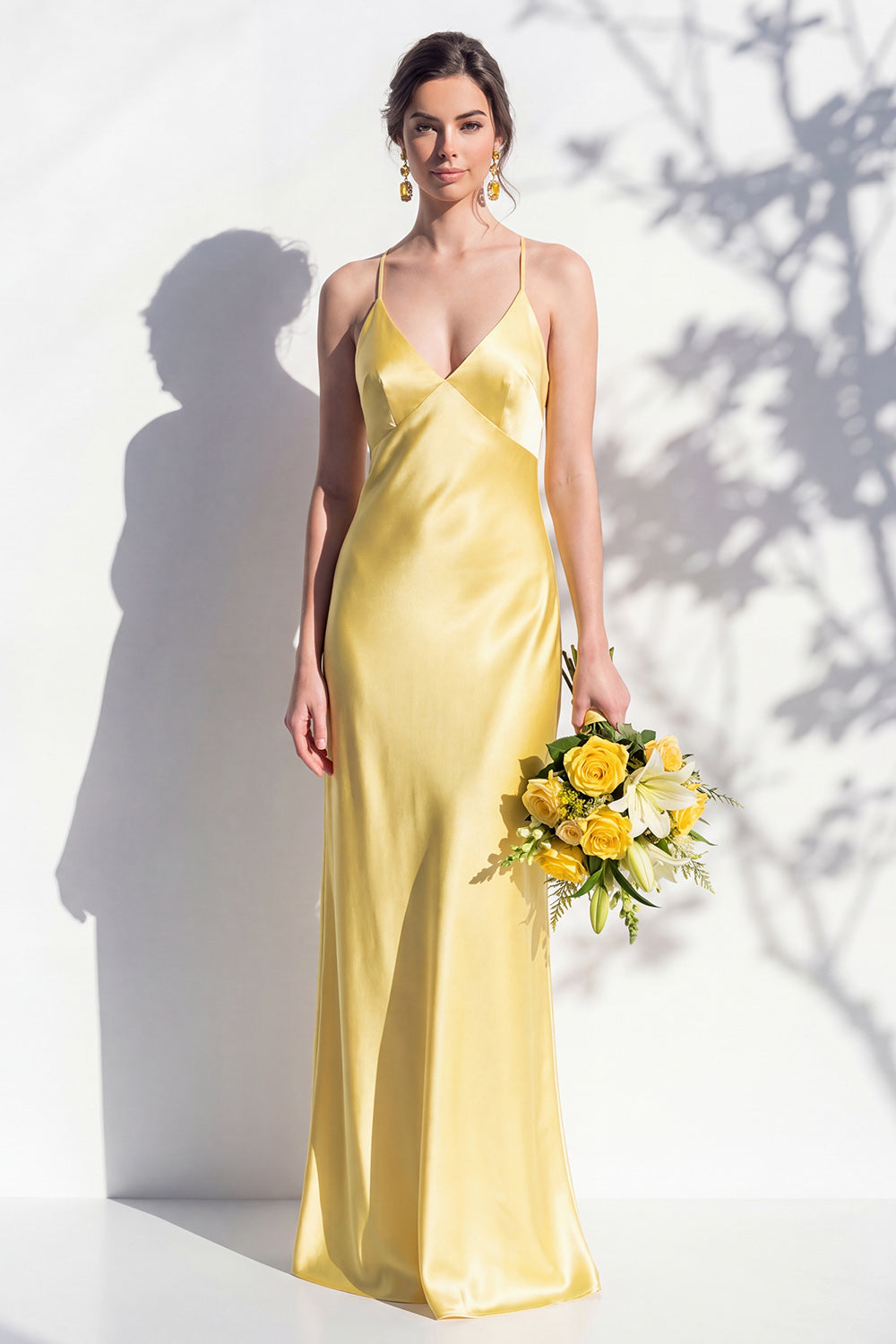Maren | Satin V-Neck Slip Maxi Dress