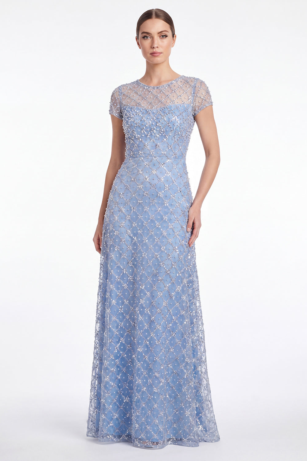 Liv | Beaded Sequin Illusion Maxi Dress