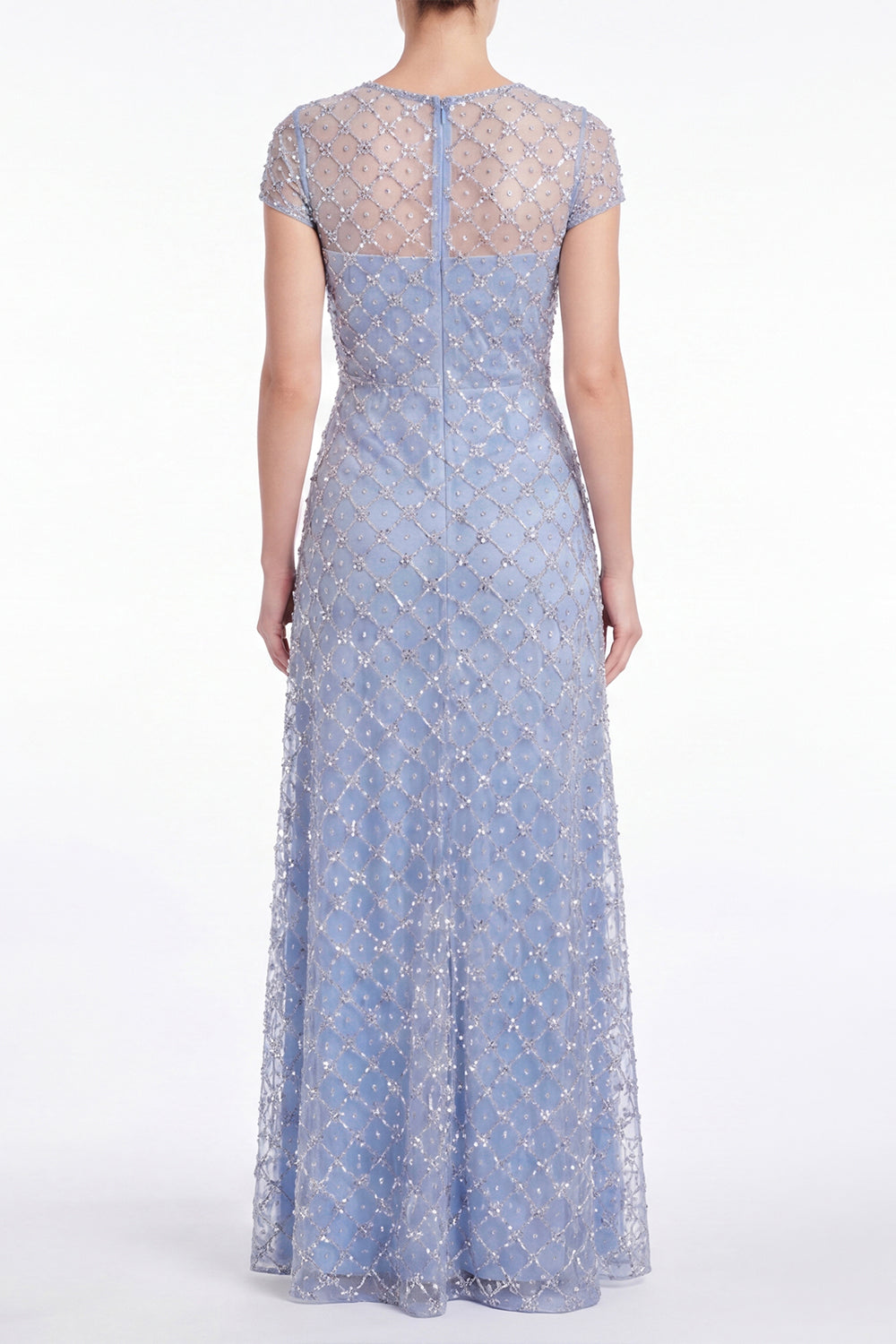 Liv | Beaded Sequin Illusion Maxi Dress