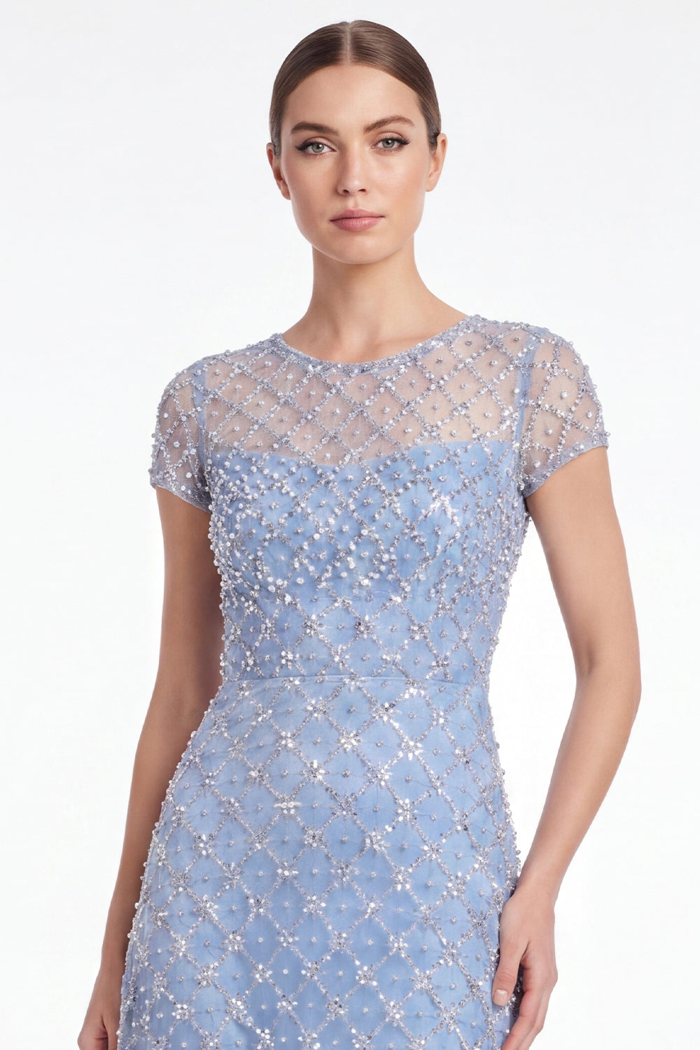 Liv | Beaded Sequin Illusion Maxi Dress