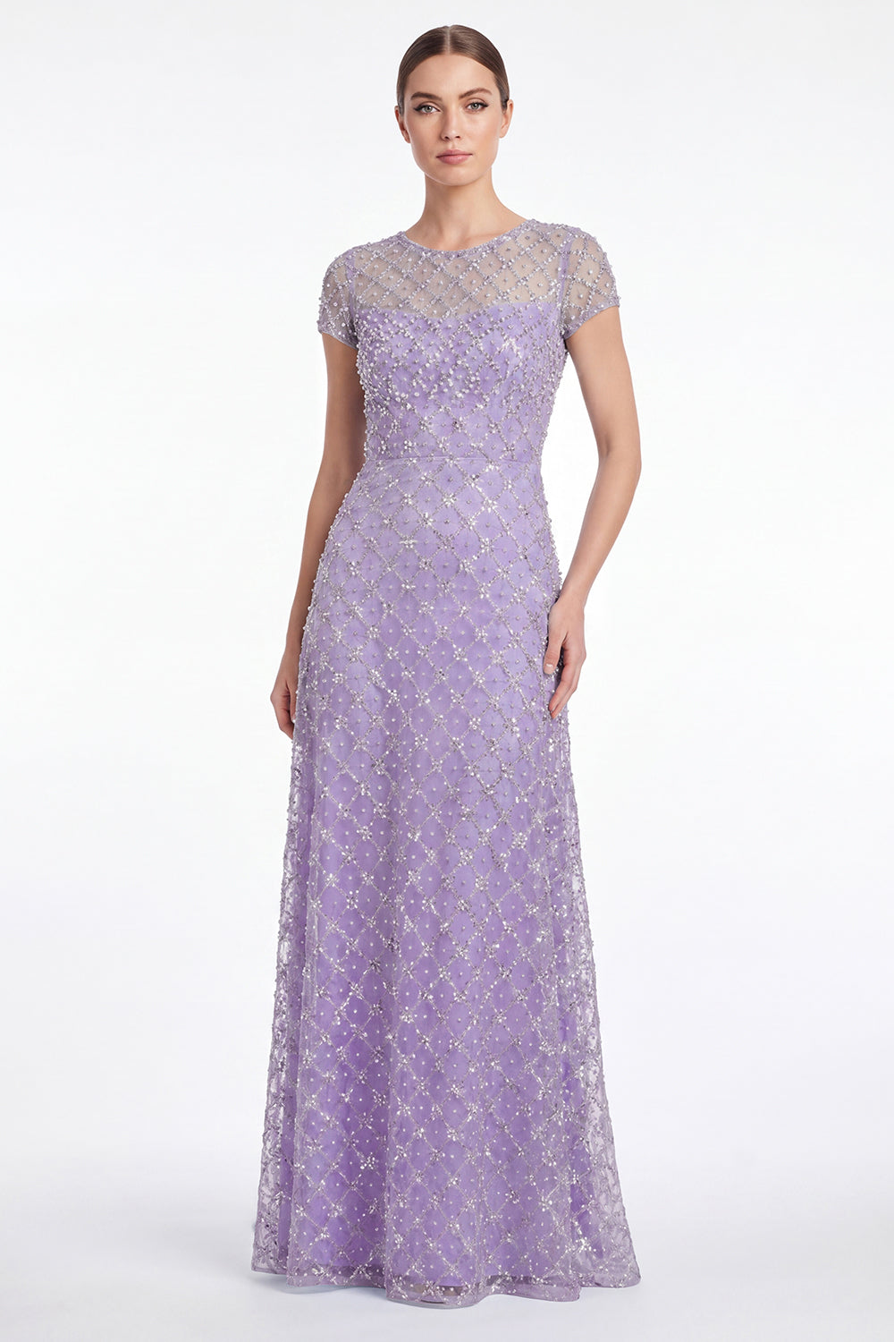 Liv | Beaded Sequin Illusion Maxi Dress