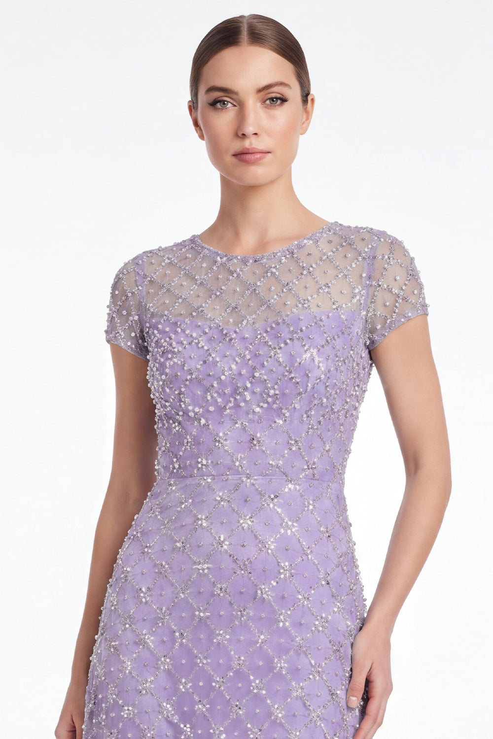 Liv | Beaded Sequin Illusion Maxi Dress