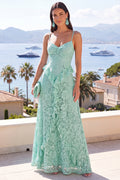 Saskia | Floral Lace V-Neck Ruffle Maxi Dress