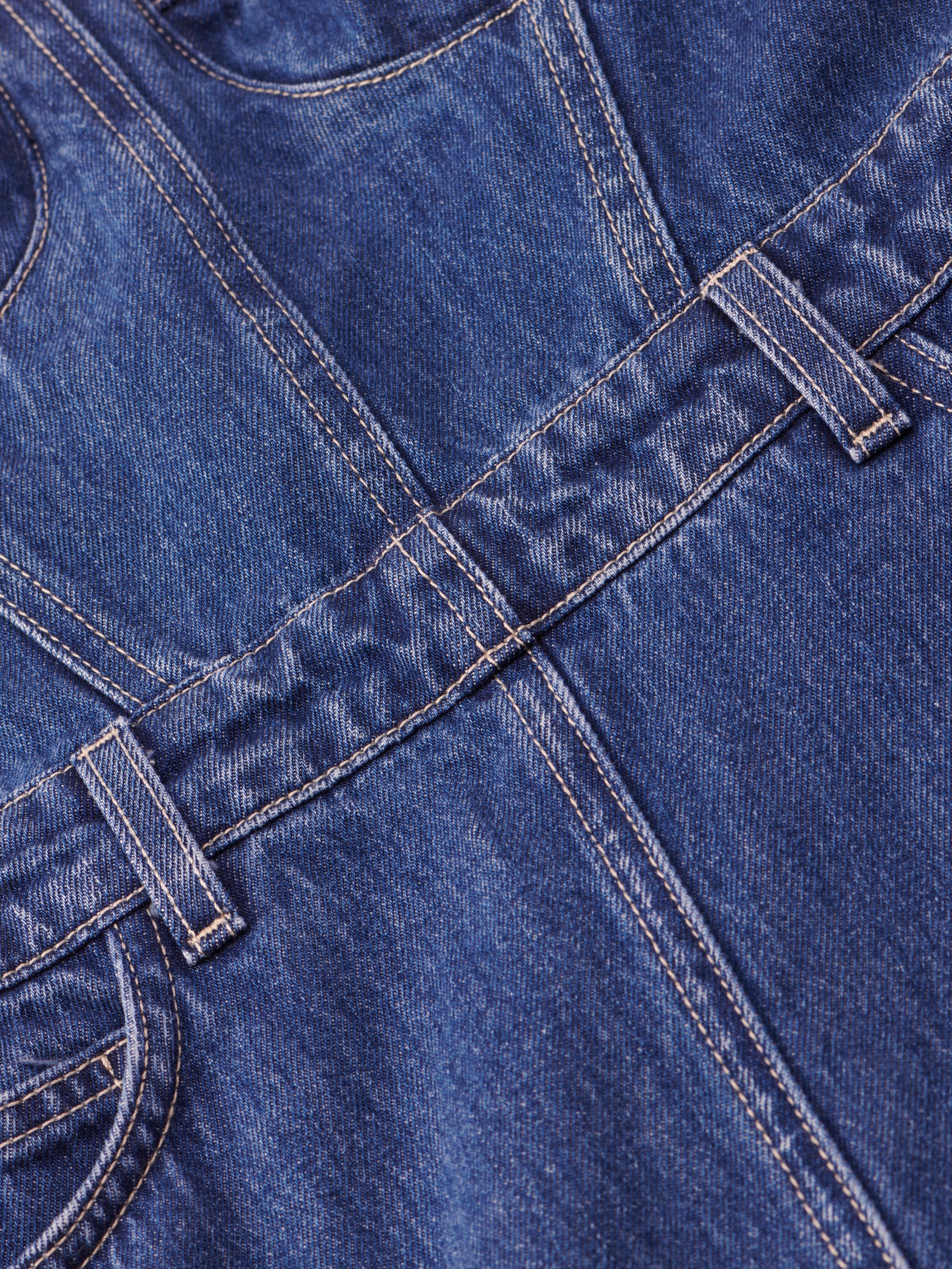 Susan | Denim Corset Belted Midi Dress