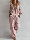 Wynne | Off-Shoulder Linen Wide-Leg Co-ord Set