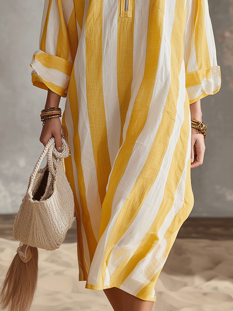 Tabitha | Striped Long Sleeve Shirt Dress