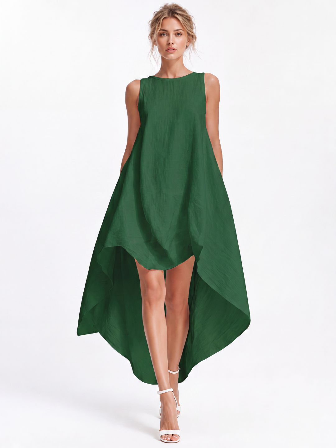 HENLEY Women's Sleeveless High-Low Midi Dress